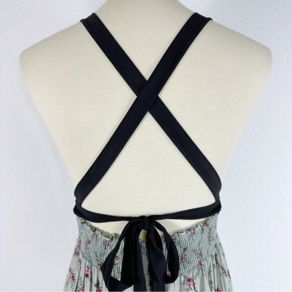 Wayf Longline Floral Print Halter Maxi Dress Size M - Picture 7 of 11